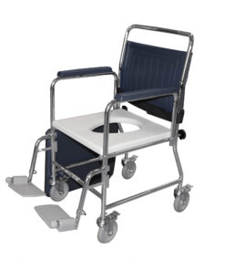 3175/SB/FR : Mobile Commode with Detachable Backrest, Footrests & Seat Belt